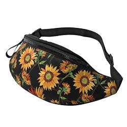 Aquarell Orange Sonnenblume Blume Casual Fanny Hüfttasche für Männer Frauen verstellbare Gürtel Hüfttasche für Reisen Wandern Radfahren Laufen Festival Rave von Lsjuee