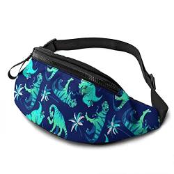 Bauchtasche mit Dinosauriern und Palmen für Damen und Herren, modische Hüfttasche, Bauchtasche für Mädchen und Jungen, verstellbare Gürteltasche, Sport-Hüfttasche für Outdoor-Training, Reisen, Laufen, von Lsjuee