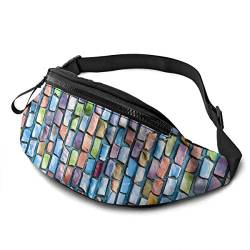 Gürteltasche für Männer und Frauen, Bunte Mosaik-Textur, Hüfttasche mit Gürtel, verstellbare Schultertasche, Umhängetasche, Brusttasche für Reisen, Wandern, Radfahren, Laufen von Lsjuee