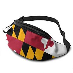Gürteltasche für Männer und Frauen, Maryland-Flagge, Hüfttasche mit Gürtel, verstellbare Schultertasche, Umhängetasche, Brusttasche für Reisen, Wandern, Radfahren, Laufen von Lsjuee