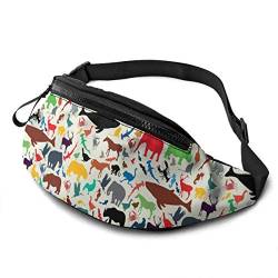 Gürteltasche für Männer und Frauen, Wild Life Animal Silhouettes Hüfttasche mit Gürtel, verstellbare Schultertasche, Umhängetasche, Brusttasche für Reisen, Wandern, Radfahren, Laufen von Lsjuee