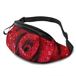 Gürteltasche für Männer und Frauen, schöne rote Rose, Hüfttasche mit Gürtel, verstellbare Schultertasche, Umhängetasche, Brusttasche für Reisen, Wandern, Radfahren, Laufen von Lsjuee