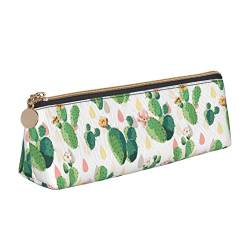 Lsjuee Grünes Kaktus-Federmäppchen für Damen, Stifttasche, einfache Tragetasche für Erwachsene, mit glattem Reißverschluss, langlebig, leicht, für Büro, Organizer, Aufbewahrungstasche von Lsjuee