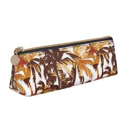 Lsjuee Tropical Palm Brown Federmäppchen für Damen, Stifttasche, einfache Tragetasche für Erwachsene, mit glattem Reißverschluss, langlebig, leicht, für Büro, Organizer, Aufbewahrungstasche von Lsjuee
