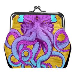 Oktopus-Tier-Geldbörse, Vintage-Beutel, Clutch mit Schnalle, Kiss-Lock-Geldbörse mit Verschlussverschluss, Geldbörsen für Damen und Mädchen von Lsjuee