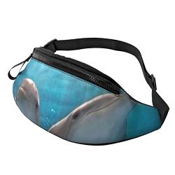 Unisex Gürteltasche mit Dolphin Tale-Aufdruck, Verstellbarer Riemen, Hüfttasche, Umhängetasche für Reisen, Wandern, Sport von Lsjuee