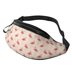 Unisex-Gürteltasche mit Flamingo-Aufdruck, Verstellbarer Riemen, Hüfttasche, Umhängetasche für Reisen, Wandern, Sport von Lsjuee