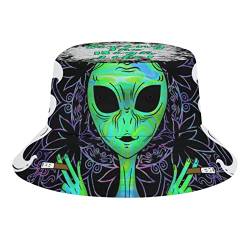 Weed Bucket Hat für Herren, TrippyPsychedelic Tie Dye Coole Alien Fischerhüte für Damen von Lsjuee