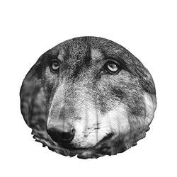 Wolf Portrait Duschhaube Wasserabweisender Badehut Wiederverwendbares strapazierfähiges elastisches Polyester für Männer Frauen 4,3 x 10,6 Zoll von Lsjuee