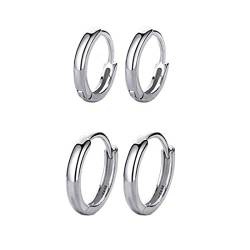 LuLiyLdJ 2 Paar Creolen, Creolen Silber Damen und Herren, kleine Creolen Set exquisite Knorpel Tragus Spiral Schlaf Ohrringe von LuLiyLdJ