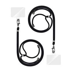 LuLiyLdJ 2-teilige Universal-Handykette für alle Smartphone-Nackenbügel Universal-Ring-Hals-Handy-Smartphone-Kette kompatibel mit iPhone/Samsung/Huawei/Xiaomi – Schwarz von LuLiyLdJ