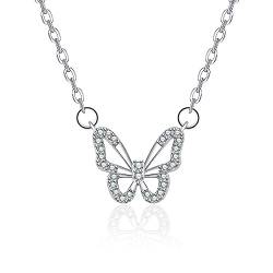 LuLiyLdJ 2er-Pack Damen-Halsketten, funkelnde Schmetterlings-Halsketten für Frauen, personalisierte Halsketten für Mädchen, Mutter, Freundin von LuLiyLdJ