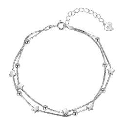 LuLiyLdJ Armband Damen, Armband Mädchen, Armbänder Damen, Armbänder für Frauen Armband Frauen Armband Silber Armband für Frauen Silber Stern Armband Perle Armband Geschenke für sie, 1 Stück von LuLiyLdJ