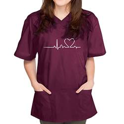 Arbeitskleidung Damen, Kasack Mit Taschen Altenpflege Uniformen Berufskleidung Große Größen Kassak Nurse Arzt Bluse Berufsbekleidung Tunika Shirt Kleidung von Luadnysin