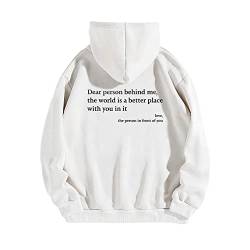 Dear Person Behind Me Hoodie You Are Enough Hoodie Print Kawaii Hoodie Y2K Oversized Vintage Pullover Basic Clothes Women T-Shirt Aesthetic Grauer Artizia Hoodie Preppy Kleidung Langarm Sweatshirt von Luadnysin