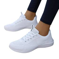 Laufschuhe Damen Sommer Elegant Plateau Schwarze Sportschuhe Freizeitschuhe Laufschuhe Weiss Flache Frauen Outdoor Atmungsaktive Leichte Bequeme Sommerschuhe Walkingschuhe Turnschuhe Sneaker von Luadnysin