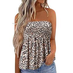 Luadnysin Damen Tube Tops Rückenfreies Tank Top Ärmelloses Sexy Tunika Trägerloses Lang Carmen Ohne Ärmel Strapless Sommer Longtop Tube Top Shirt Bluse Schulterfreies Oberteil Cami Top von Luadnysin