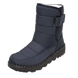 Luadnysin Gefütterte Stiefel Für Damen Gefüttert Schwarz Stiefel Stiefeletten Schlupfstiefel Rutschfeste Winter Schneeboots Snow Boots Winterstiefel Braun 42 Günstige Thermostiefel Halbstiefel von Luadnysin