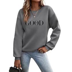 Luadnysin Pullover Damen Herbst Sale Sweatshirt Ohne Kapuze Warme Oversize Shirt Langarm Rundhals Winterpullover Sweater Oberteile Pulli Winter Streetwear Pullover Teenager Mädchen Langarmshirt von Luadnysin