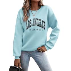 Luadnysin Pullover Damen Herbst Sale Sweatshirt Ohne Kapuze Warme Oversize Shirt Langarm Rundhals Winterpullover Sweater Oberteile Pulli Winter Streetwear Pullover Teenager Mädchen Langarmshirt von Luadnysin