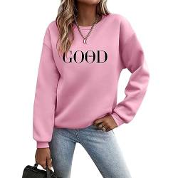 Luadnysin Pullover Damen Herbst Sale Sweatshirt Ohne Kapuze Warme Oversize Shirt Langarm Rundhals Winterpullover Sweater Oberteile Pulli Winter Streetwear Pullover Teenager Mädchen Langarmshirt von Luadnysin