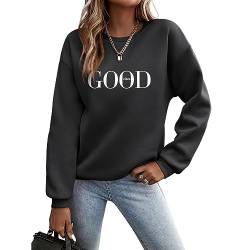 Luadnysin Pullover Damen Sweatshirt Briefe Drucken Langarm Rundhals Pulli Sweatshirts ohne Kapuze Herbst Winter Frauen Buchstaben Druck Locker Casual Oberteil Sport Streetwear Bluse Tops von Luadnysin