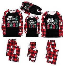 Luadnysin Pyjama Weihnachten Familie Weihnachten Schlafanzüge Paare Matching Christmas Pyjama Pärchen Damen/Herren/Junge/mädchen/Baby Rentier Lange Ärmel Tops Lounge Set 2023 Matching Pyjamas von Luadnysin