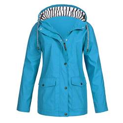 Luadnysin Übergangsjacke Damen Sommer, Softshelljacke Leichte Lang Windbreaker Regenjacke Dünne Jacket Elegant Für Damen Sommerjacke Fahrradregenjacke Regenponcho Raincoat Regenmantel Regenkleidung von Luadnysin