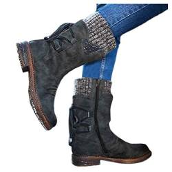 Luadnysin Winter Stiefeletten Damen Gefüttert 43 Stiefeletten Winterstiefel Plateau Rutschfeste Stiefel Schneestiefel Wasserdicht Snow Winterboots Schneeboots Boots Stiefelletten Thermostiefel von Luadnysin