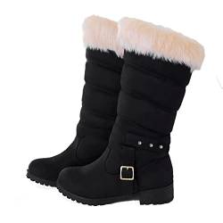 Luadnysin Winterboots Damen Gefüttert Bequeme Schneestiefel Stiefel 43 Rutschfeste Winterboots Winterstiefel Warme Weiß Winterschuhe Stiefeletten Boots Thermostiefel Winterreitstiefel von Luadnysin