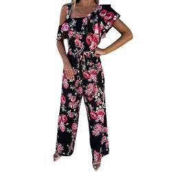 Overall Damen Elegant Festlich Romper Playsuit Strampler Ladies Festlich Brautmutter Anzug Elegant Hochzeit Gast Overall Lang Sommer Baggy Locker Hosenanzug Jumpsuit Cocktail Party Festlich Overalls von Luadnysin