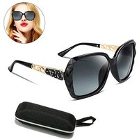 Lubgitsr Sonnenbrille Übergroß Polarisiert Sonnenbrillen Damen Klassisch Mode UV400 Schutz von Lubgitsr