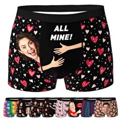 LucBuy Personalisierte Boxershorts mit Foto, Lustige Individuelle Unterwäsche mit Gesichtsbildern,Unisex Maßgeschneiderte Shorts Unterhosen Neuheit Weihnachten Valentinstag Geburtstagsgeschenke (B79) von LucBuy