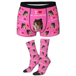 LucBuy Personalisierte Boxershorts mit Foto, Lustige Individuelle Unterwäsche mit Gesichtsbildern,Unisex Maßgeschneiderte Shorts Unterhosen Neuheit Weihnachten Valentinstag Geburtstagsgeschenke (B44) von LucBuy