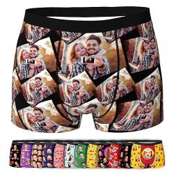 LucBuy Personalisierte Boxershorts mit Foto, Lustige Individuelle Unterwäsche mit Gesichtsbildern,Unisex Maßgeschneiderte Shorts Unterhosen Neuheit Weihnachten Valentinstag Geburtstagsgeschenke (B2) von LucBuy