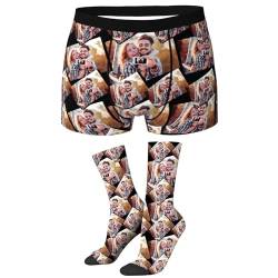 LucBuy Personalisierte Boxershorts mit Foto, Lustige Individuelle Unterwäsche mit Gesichtsbildern,Unisex Maßgeschneiderte Shorts Unterhosen Neuheit Weihnachten Valentinstag Geburtstagsgeschenke (B57) von LucBuy