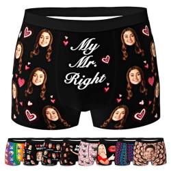 LucBuy Personalisierte Boxershorts mit Foto, Lustige Individuelle Unterwäsche mit Gesichtsbildern,Unisex Maßgeschneiderte Shorts Unterhosen Neuheit Weihnachten Valentinstag Geburtstagsgeschenke (B93) von LucBuy