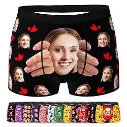 LucBuy Personalisierte Boxershorts mit Foto für Männer, Benutzerdefinierte Lustige Unterwäsche mit Gesichtsbildtexten,Maßgeschneiderte Unterhosen,Originelle Valentinstagsgeschenke (A107) von LucBuy