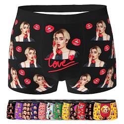 LucBuy Personalisierte Boxershorts mit Foto für Männer, Benutzerdefinierte Lustige Unterwäsche mit Gesichtsbildtexten,Maßgeschneiderte Unterhosen,Originelle Valentinstagsgeschenke (A11) von LucBuy