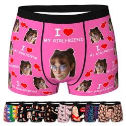 LucBuy Personalisierte Boxershorts mit Foto für Männer, Benutzerdefinierte Lustige Unterwäsche mit Gesichtsbildtexten,Maßgeschneiderte Unterhosen,Originelle Valentinstagsgeschenke (A141) von LucBuy