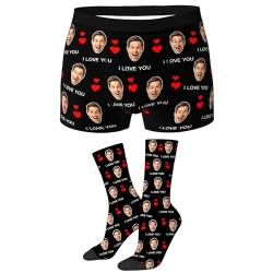 LucBuy Personalisierte Boxershorts mit Foto für Männer, Benutzerdefinierte Lustige Unterwäsche mit Gesichtsbildtexten,Maßgeschneiderte Unterhosen,Originelle Valentinstagsgeschenke (A182) von LucBuy