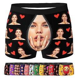 LucBuy Personalisierte Boxershorts mit Foto für Männer, Benutzerdefinierte Lustige Unterwäsche mit Gesichtsbildtexten,Maßgeschneiderte Unterhosen,Originelle Valentinstagsgeschenke (A37) von LucBuy