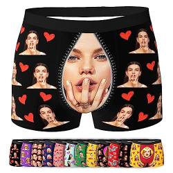 LucBuy Personalisierte Boxershorts mit Foto für Männer, Benutzerdefinierte Lustige Unterwäsche mit Gesichtsbildtexten,Maßgeschneiderte Unterhosen,Originelle Valentinstagsgeschenke (A38) von LucBuy