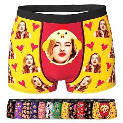 LucBuy Personalisierte Boxershorts mit Foto für Männer, Benutzerdefinierte Lustige Unterwäsche mit Gesichtsbildtexten,Maßgeschneiderte Unterhosen,Originelle Valentinstagsgeschenke (A57) von LucBuy