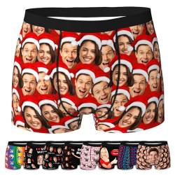 LucBuy Personalisierte Boxershorts mit Fotos, Benutzerdefinierte lustige Unterwäsche, Unisex Maßgeschneiderte Shorts Unterhosen, Neuheitsgeschenke für Weihnachten Geburtstag Valentinstag (C8) von LucBuy