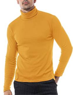 LucMatton Herren Langarm Rollkragenpullover Strickpullover Gelb X-Large von LucMatton