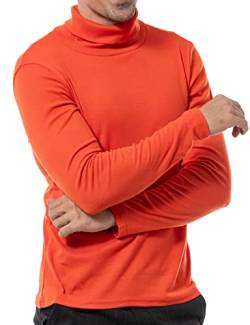 LucMatton Herren Langarm Rollkragenpullover Strickpullover Orange Groß von LucMatton