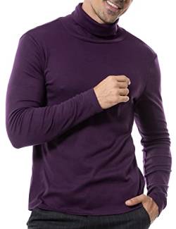 LucMatton Herren Langarm Rollkragenpullover Strickpullover Violett X-Large von LucMatton