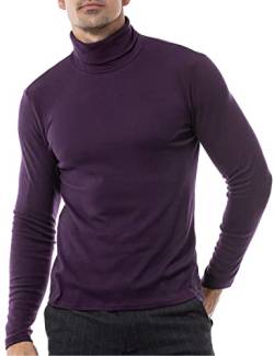 LucMatton Herren Langarm Slim Fit Rollkragenpullover gestrickt Pullover Lila Klein von LucMatton