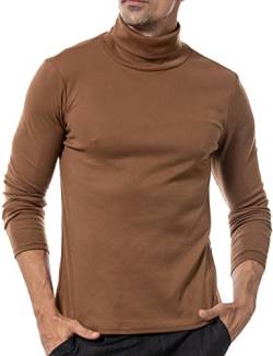 LucMatton Herren Pullover mit Rollkragenpullover und Langen Ärmeln, gestrickt Coffee Large von LucMatton